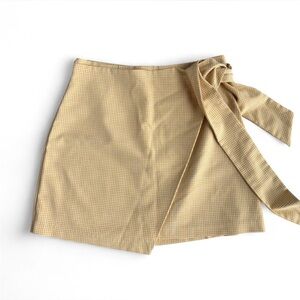 Wilfred yellow Checkered Mini Skirt with Bow